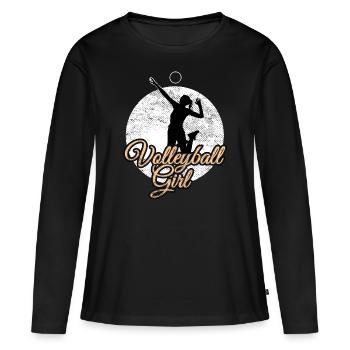 Joueur de volley-ball fille - T-shirt manches longues Premium bio Femme - noir - Devant - Julia (174cm)