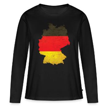Allemagne - frontière nationale sous drapeau national - T-shirt manches longues Premium bio Femme - noir - Devant - Julia (174cm)