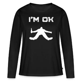 Je vais bien Un homme ivre s’est évanoui dans un coma blanc - T-shirt manches longues Premium bio Femme - noir - Devant - Julia (174cm)