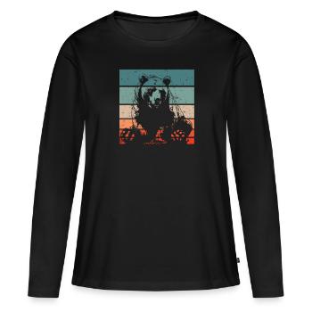 Grizzly Ours brun Ours brun - T-shirt manches longues Premium bio Femme - noir - Devant - Julia (174cm)