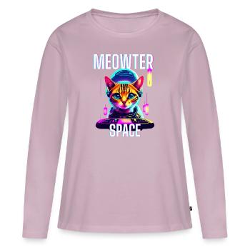 MEOWTER SPACE - Women's Premium Organic Long Sleeve Shirt - dusky pink - Front - Julia (174cm)