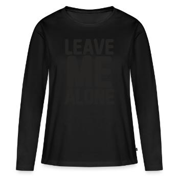 Laissez-moi tranquille - Confidentialité - T-shirt manches longues Premium bio Femme - noir - Devant - Julia (174cm)