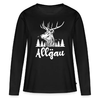 Allgäu - T-shirt manches longues Premium bio Femme - noir - Devant - Julia (174cm)