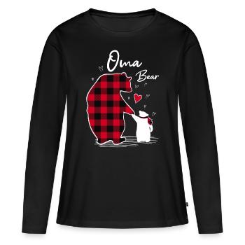 Granny Bear - Women's Premium Organic Long Sleeve Shirt - black - Front - Julia (174cm)