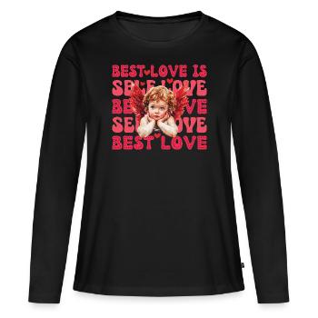 Valentines Day Cupid Self Love - Women's Premium Organic Long Sleeve Shirt - black - Front - Julia (174cm)