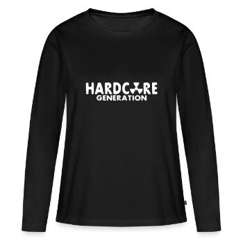 harcore generation / hard core generation - T-shirt manches longues Premium bio Femme - noir - Devant - Julia (174cm)