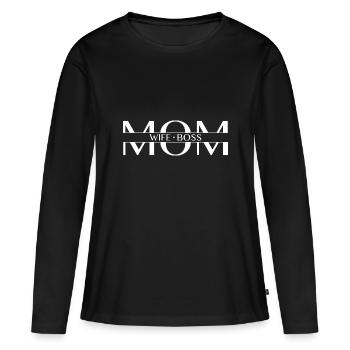 Mama Geschenkidee - Frauen Premium Bio Langarmshirt - Schwarz - Vorne - Julia (174cm)