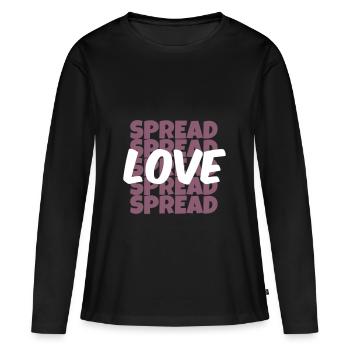 Spread Love Shirt Design - Frauen Premium Bio Langarmshirt - Schwarz - Vorne - Julia (174cm)