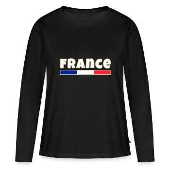 France, Drapeau français - T-shirt manches longues Premium bio Femme - noir - Devant - Julia (174cm)