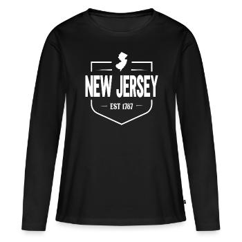 New Jersey - T-shirt manches longues Premium bio Femme - noir - Devant - Julia (174cm)