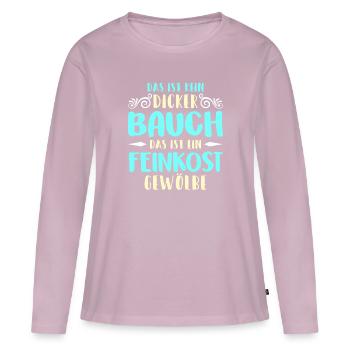 Dicker Bauch, Feinkostgewölbe, Feinschmecker, Fun - Frauen Premium Bio Langarmshirt - Altrosa - Vorne - Julia (174cm)