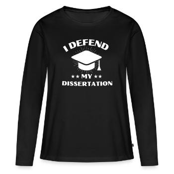 Thèse, Doctorat, Doctorat, Diplôme - T-shirt manches longues Premium bio Femme - noir - Devant - Julia (174cm)