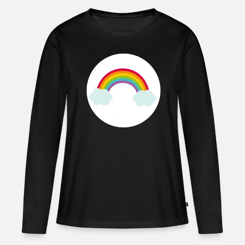 Glücksbärchis,kostüm,regenbogen,pink - Frauen Premium Bio Langarmshirt - Schwarz