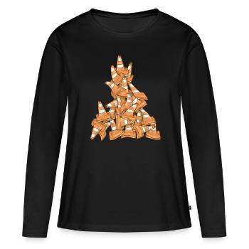 Road cones - Women's Premium Organic Long Sleeve Shirt - black - Front - Julia (174cm)
