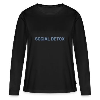 Social Detox Social Isolation Dictons - T-shirt manches longues Premium bio Femme - noir - Devant - Julia (174cm)