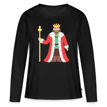 king - Women's Premium Organic Long Sleeve Shirt - black - Front - Julia (174cm)
