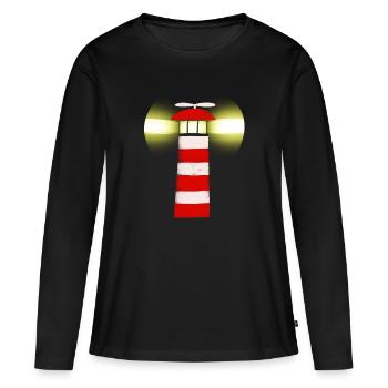 Lighthouse - Women's Premium Organic Long Sleeve Shirt - black - Front - Julia (174cm)