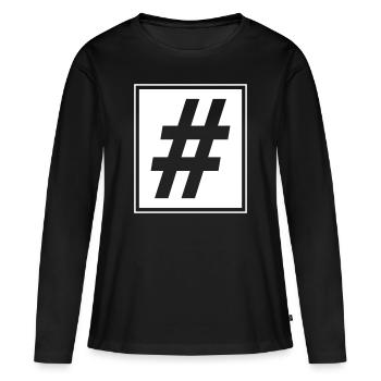 losange hashtag symbole - T-shirt manches longues Premium bio Femme - noir - Devant - Julia (174cm)