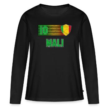 Équipe du Mali de football - T-shirt manches longues Premium bio Femme - noir - Devant - Julia (174cm)