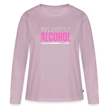 May contain alcohol - Frauen Premium Bio Langarmshirt - Altrosa - Vorne - Julia (174cm)