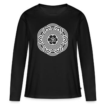 om mandala - T-shirt manches longues Premium bio Femme - noir - Devant - Julia (174cm)