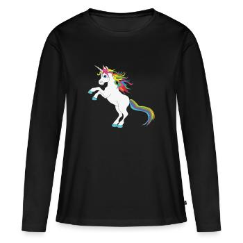Unicorn Unicorn Unicorn - T-shirt manches longues Premium bio Femme - noir - Devant - Julia (174cm)
