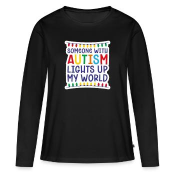 Autisme - T-shirt manches longues Premium bio Femme - noir - Devant - Julia (174cm)