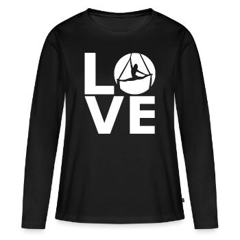 Aerial Silks - Silklove - Aerialist - vertical wipe - Women's Premium Organic Long Sleeve Shirt - black - Front - Julia (174cm)