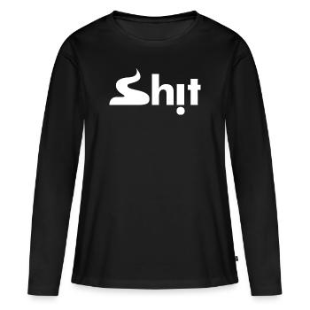 Merde - T-shirt manches longues Premium bio Femme - noir - Devant - Julia (174cm)