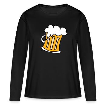 chope à bière - chope à bière - chope à bière - T-shirt manches longues Premium bio Femme - noir - Devant - Julia (174cm)