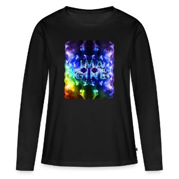 Imagine - Women's Premium Organic Long Sleeve Shirt - black - Front - Julia (174cm)