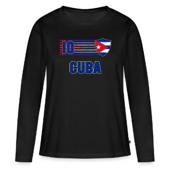 Équipe de Cuba de football - T-shirt manches longues Premium bio Femme - noir - Devant - Julia (174cm)