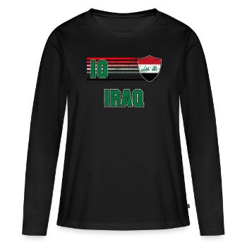 Équipe d’Irak de football - T-shirt manches longues Premium bio Femme - noir - Devant - Julia (174cm)