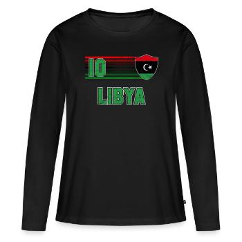 Libyen Fußball Mannschaft - Frauen Premium Bio Langarmshirt - Schwarz - Vorne - Julia (174cm)