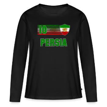 Équipe de Perse de football - T-shirt manches longues Premium bio Femme - noir - Devant - Julia (174cm)