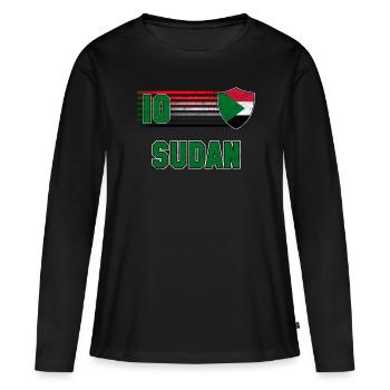 Sudan Football Team - Women's Premium Organic Long Sleeve Shirt - black - Front - Julia (174cm)