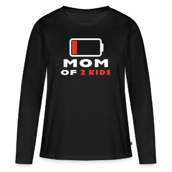Mom of 2 Kids. This ladies t-shirt is a great gift - Frauen Premium Bio Langarmshirt - Schwarz - Vorne - Julia (174cm)