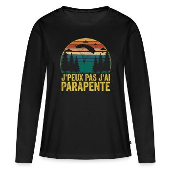 Ich kann nicht Gleitschirm, Gleitschirm Geschenk - Frauen Premium Bio Langarmshirt - Schwarz - Vorne - Julia (174cm)