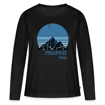 Hauteur Zugspitze Design - T-shirt manches longues Premium bio Femme - noir - Devant - Julia (174cm)