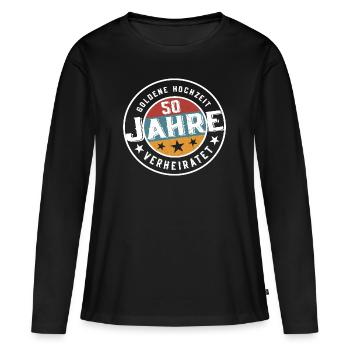 Goldene Hochzeit 50 Jahre verheiratet Hochzeit - Frauen Premium Bio Langarmshirt - Schwarz - Vorne - Julia (174cm)