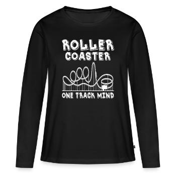 Montagnes russes One Track Mind - T-shirt manches longues Premium bio Femme - noir - Devant - Julia (174cm)