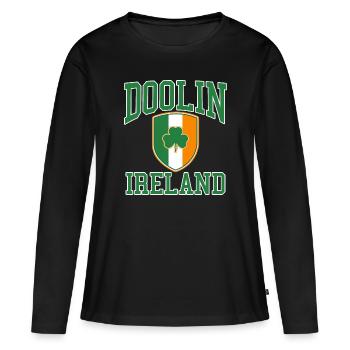 Dublin - T-shirt manches longues Premium bio Femme - noir - Devant - Julia (174cm)