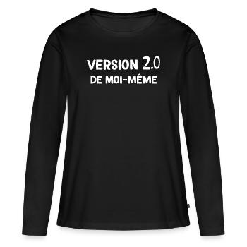 Version 2.0 De Moi-même Cadeau Femme - T-shirt manches longues Premium bio Femme - noir - Devant - Julia (174cm)