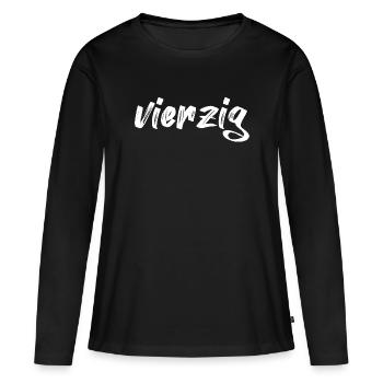 vierzig 40 Schriftzug - Frauen Premium Bio Langarmshirt - Schwarz - Vorne - Julia (174cm)