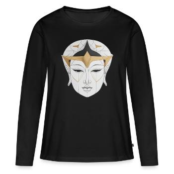 Asiatique - T-shirt manches longues Premium bio Femme - noir - Devant - Julia (174cm)
