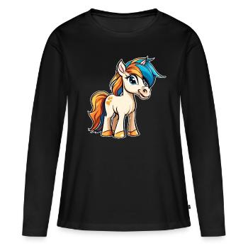 Cute Little Pony Horse - Women's Premium Organic Long Sleeve Shirt - black - Front - Julia (174cm)