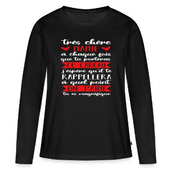 Mamie on t' aime cadeau fête des grands-mères - T-shirt manches longues Premium bio Femme - noir - Devant - Julia (174cm)