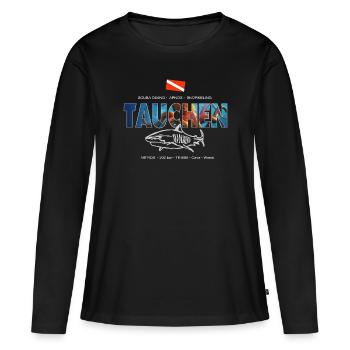 Plongée plongée plongée apnée - T-shirt manches longues Premium bio Femme - noir - Devant - Julia (174cm)