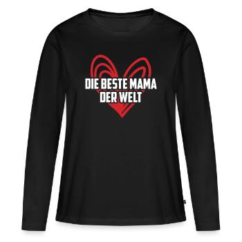 Mama Muttertag Beste Mama Best Mum Beste Mutter - Frauen Premium Bio Langarmshirt - Schwarz - Vorne - Julia (174cm)