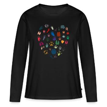 Animal heart - Women's Premium Organic Long Sleeve Shirt - black - Front - Julia (174cm)